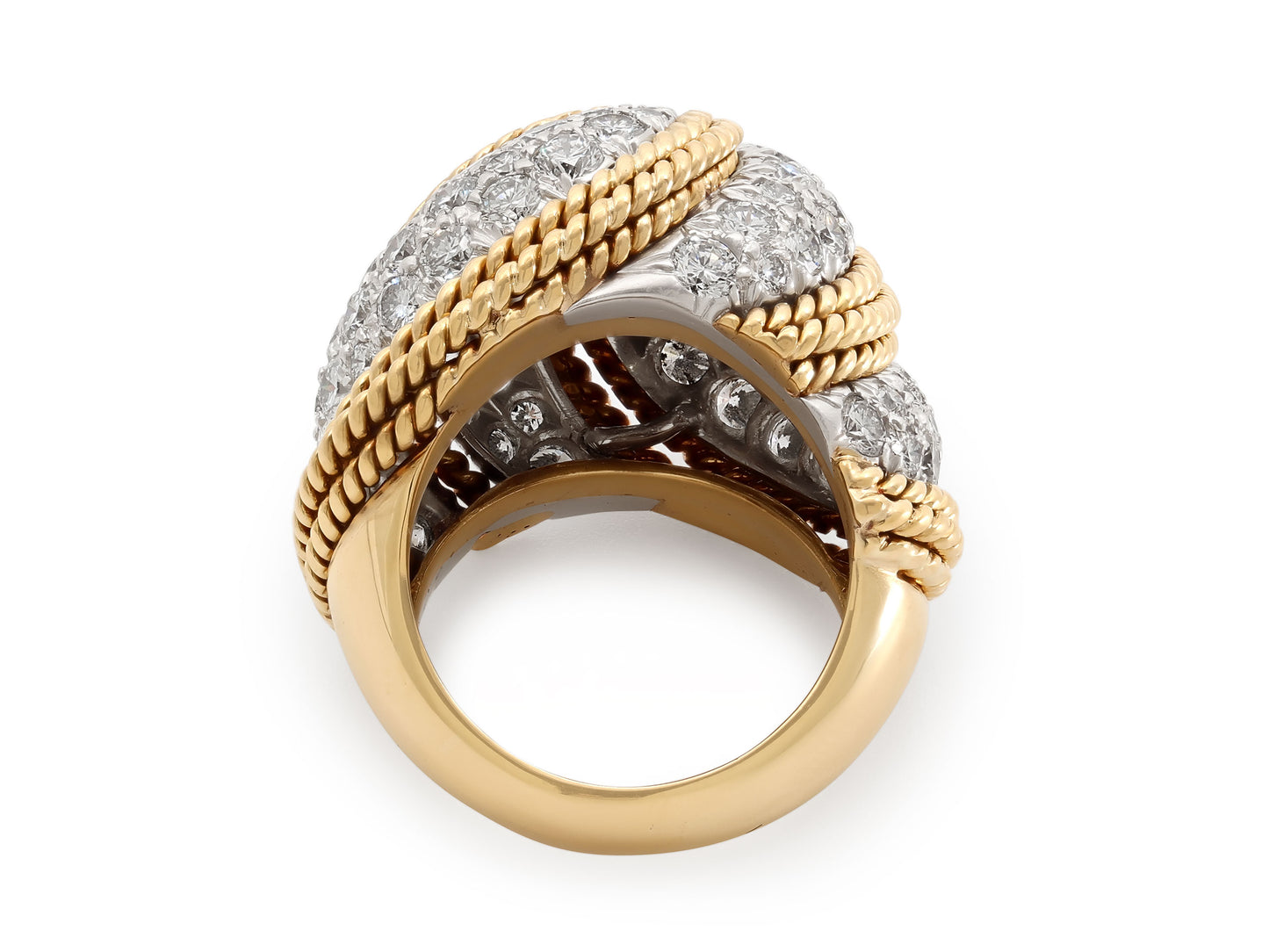 David Webb Diamond Ring in 18K Gold and Platinum
