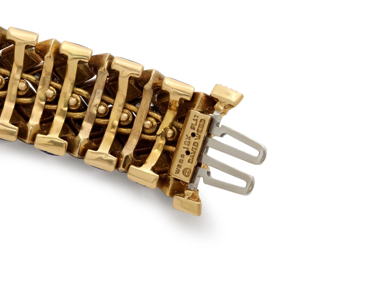 David Webb 'Harlequin' Enamel and Diamond Bracelet in 18K Gold