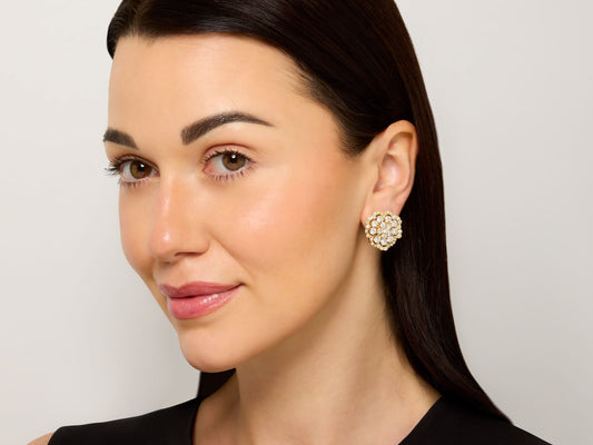 Van Cleef & Arpels Diamond Flower Earrings in 18K Gold