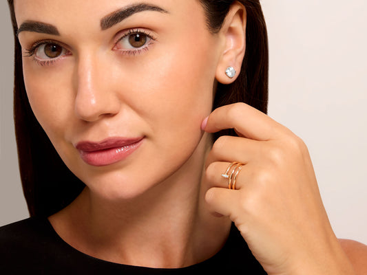 Cartier 'Juste un Clou' Ring, Double, with Diamonds in 18K Rose Gold