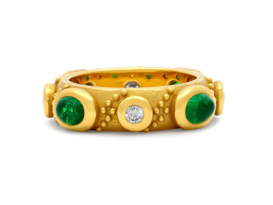 Denise Roberge Emerald and Diamond Ring in 22K Gold