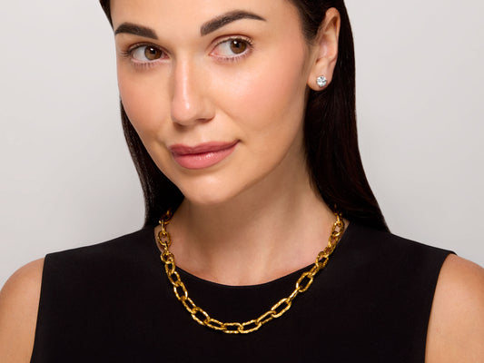 Large Link Chain Necklace in 22K Gold