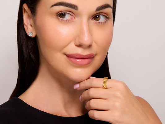 Tiffany & Co. Schlumberger 'Rope' Three-Row X' Ring in 18K Gold