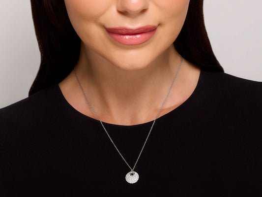 Tiffany & Co. Elsa Peretti 'Round Pendant' Diamond Necklace in Platinum