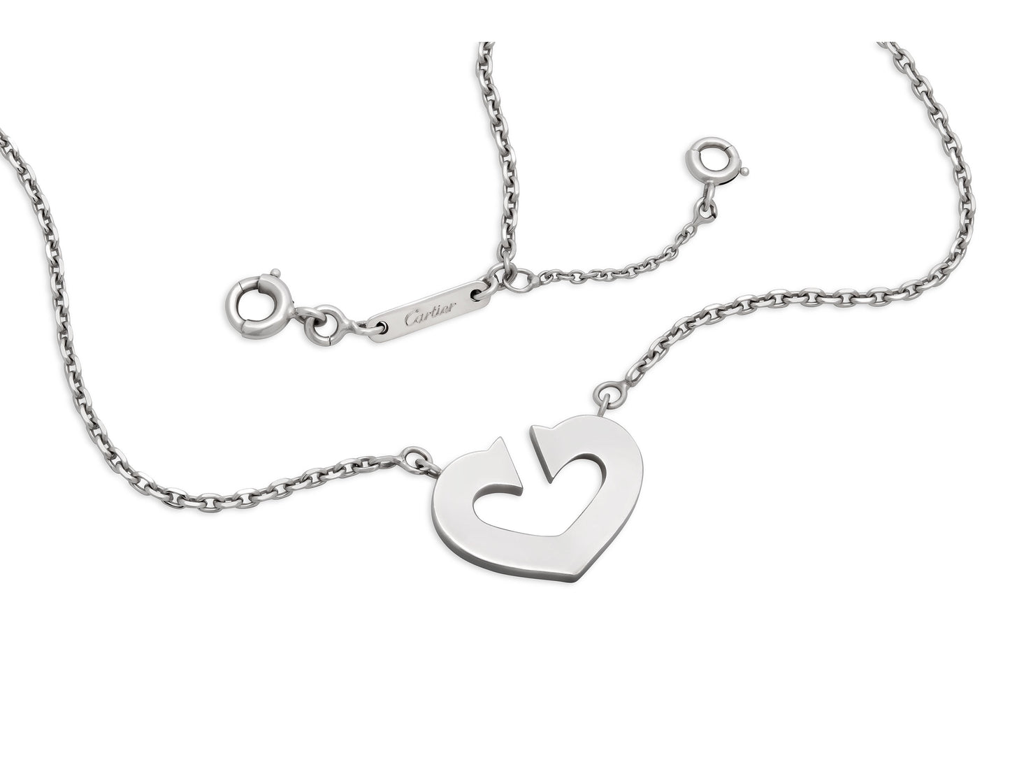 Cartier 'C Heart De Cartier' Pendant Necklace 18K White Gold