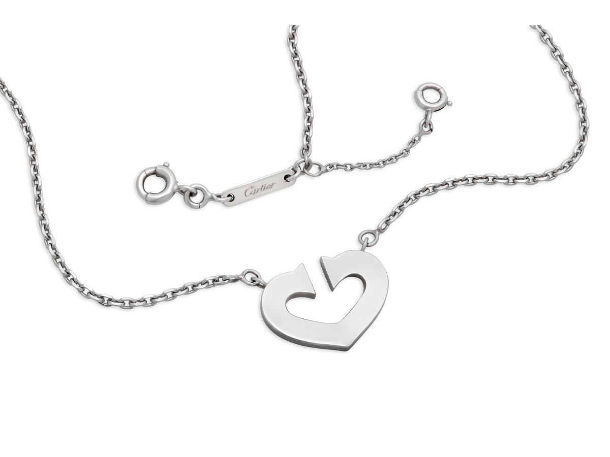 Cartier 'C Heart De Cartier' Pendant Necklace 18K White Gold