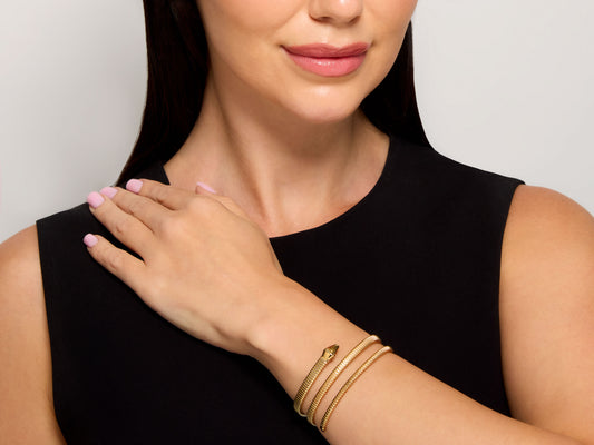 Tubogas Triple Coil Snake Bracelet in 18K Gold, by Beladora