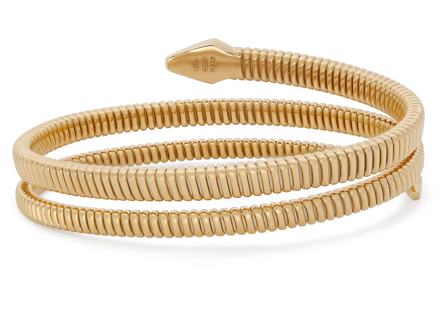 Tubogas Triple Coil Snake Bracelet in 18K Gold, by Beladora