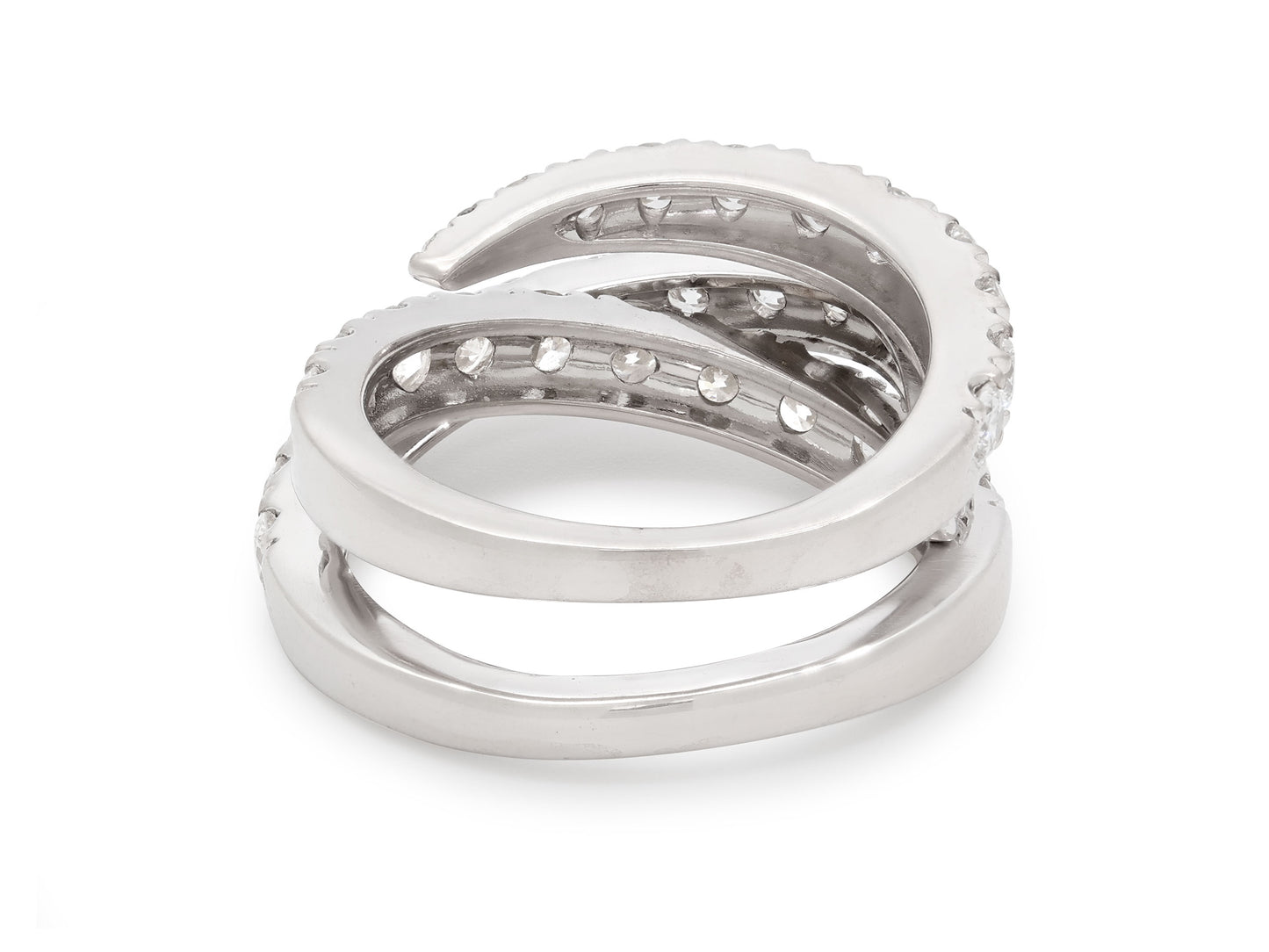 Interlacing Diamond Line Ring in 18K White Gold