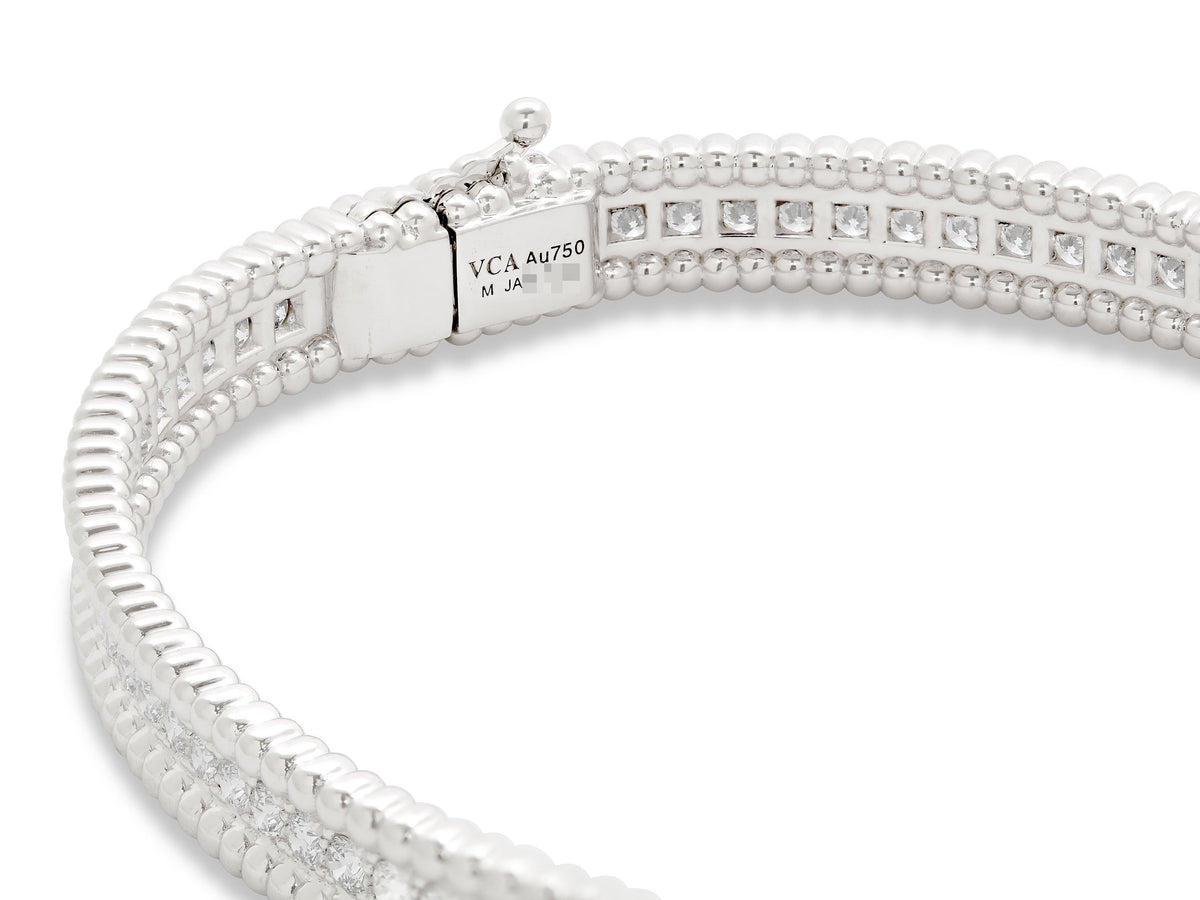 Van Cleef & Arpels 'Perlée' Diamond Bracelet in 18K White Gold, Medium Model