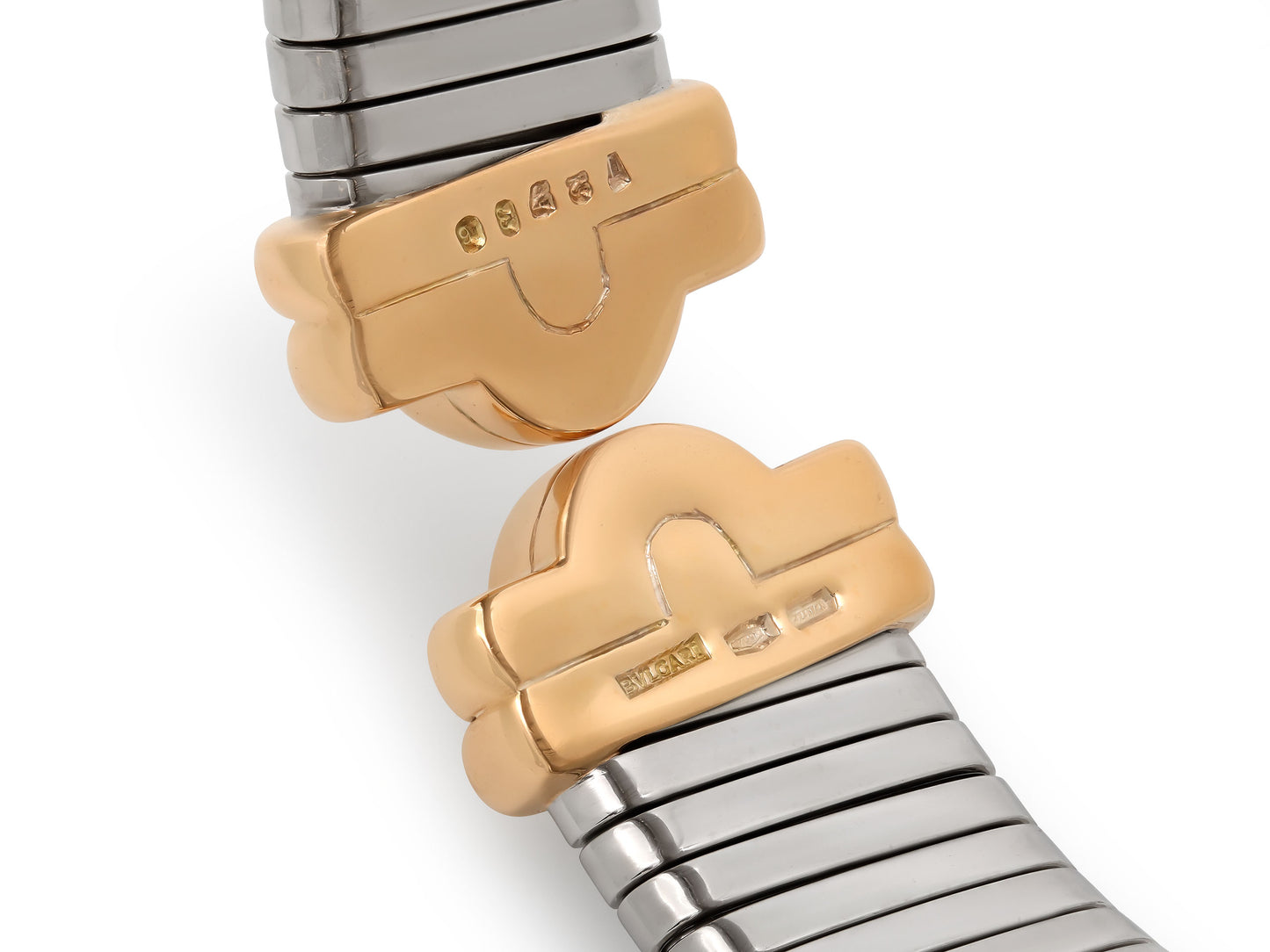 Bulgari 'Parentesi' Tubogas Bracelet in Steel and 18K Gold