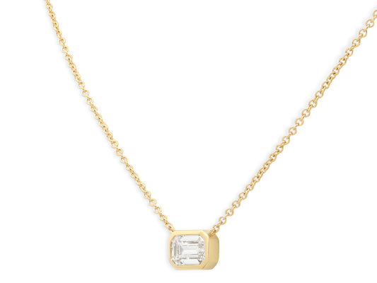 Beladora 'Bespoke' Emerald Cut Diamond Pendant Necklace, 1.33 carat G/VS1, in 18K Gold