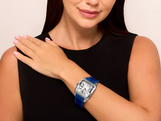 Cartier 'Santos 100' Watch in Stainless Steel, 38 mm