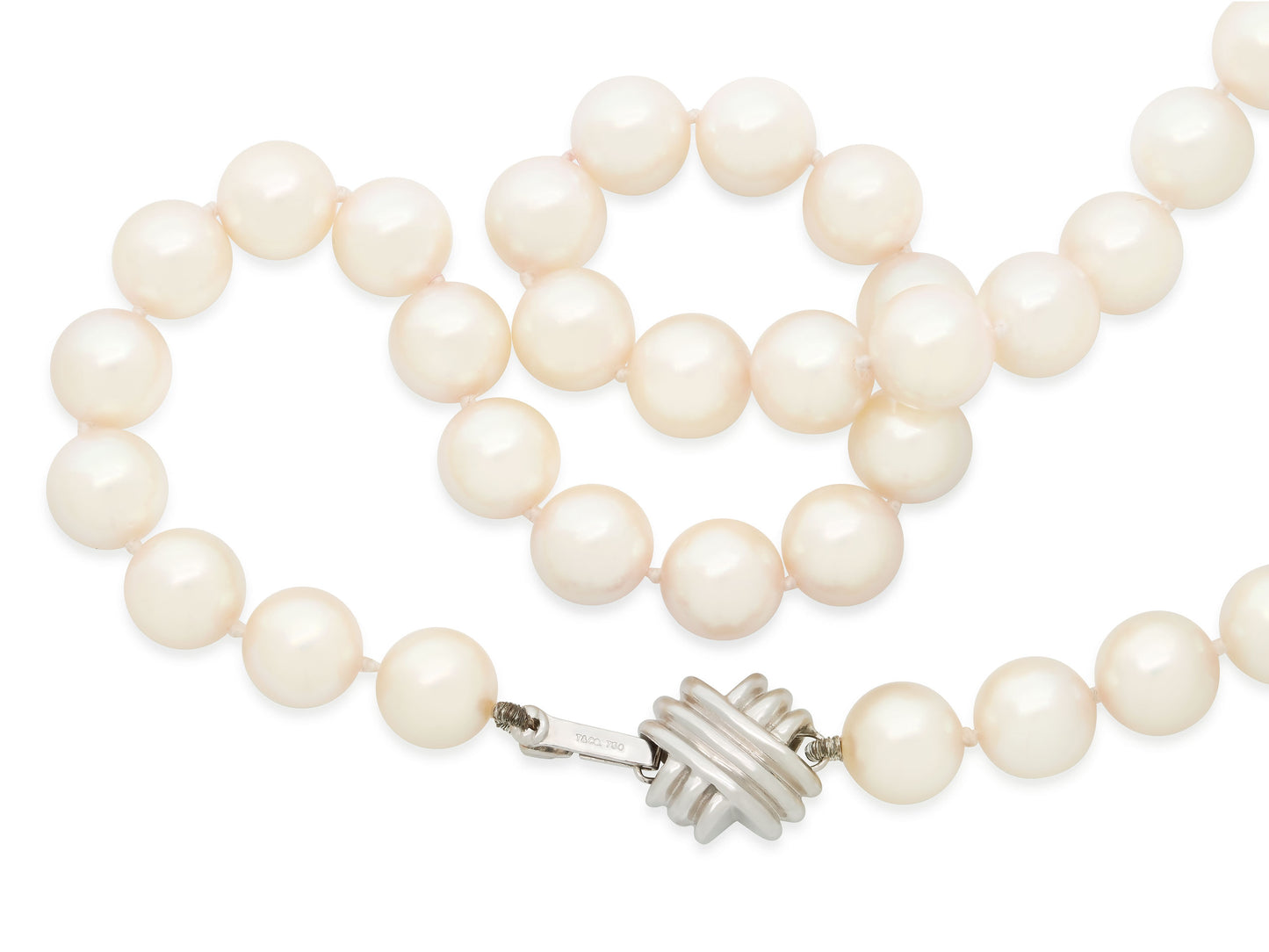 Tiffany & Co. Pearl Necklace with 18K White Gold Clasp
