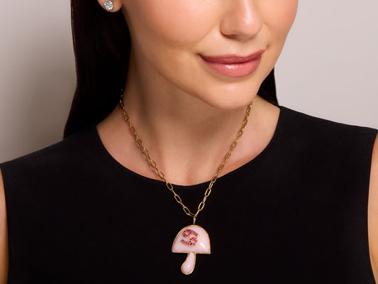 Brent Neale 'Large Magic Mushroom' Opal and Ruby Pendant in 18K Gold, Cancer Zodiac