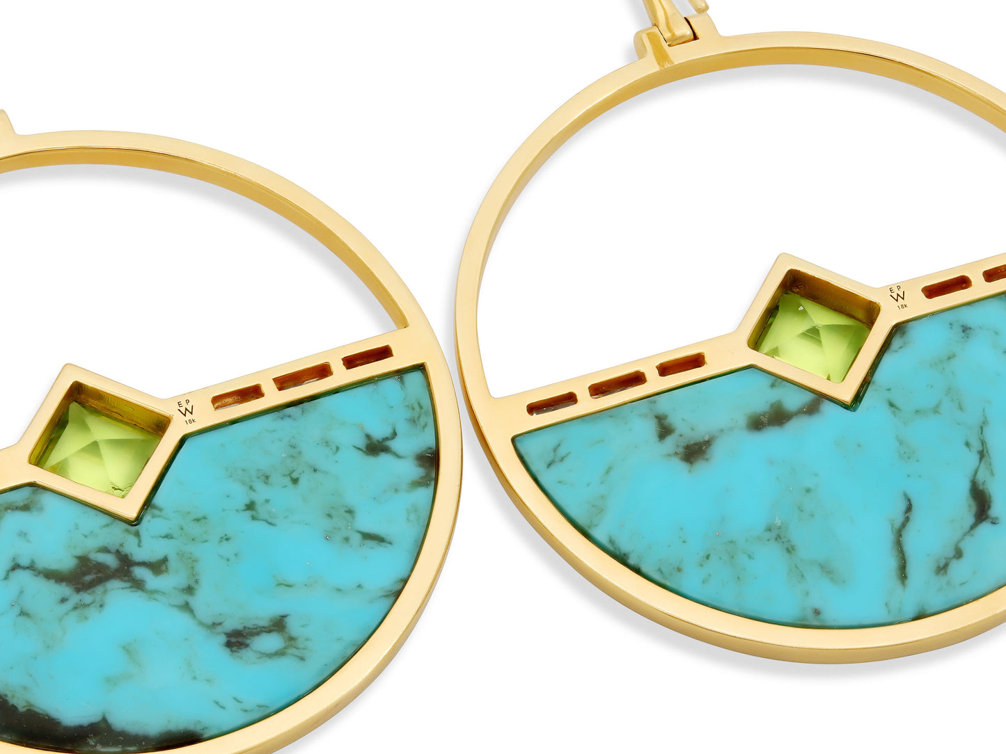 Emily P. Wheeler 'Horizon' Turquoise, Peridot and Diamond Earrings in 18K Gold