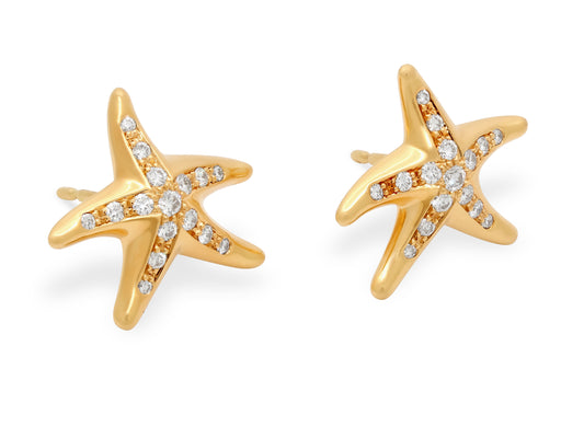 Tiffany & Co. Elsa Peretti 'Starfish' Diamond Earrings in 18K Gold