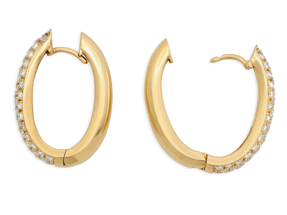 Diamond Hoop Earrings in 18K Gold