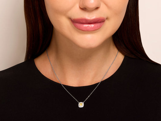 Tiffany & Co. Yellow Diamond 'Soleste' Pendant Necklace in Platinum