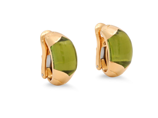 Bulgari 'Tronchetto' Peridot Earrings in 18K Gold