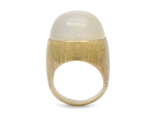 Cat's Eye Moonstone Ring in 14K Gold