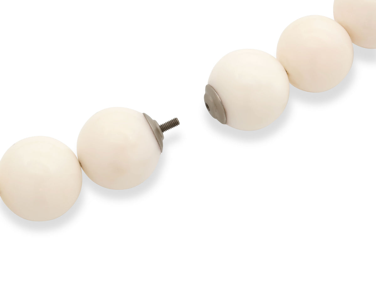 White Coral Bead Necklace, 19 Inches