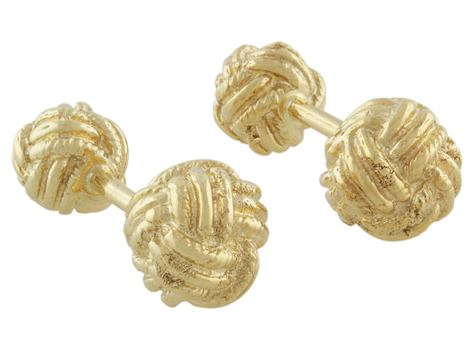 Mid-Century Knot Cufflinks in 14K Gold