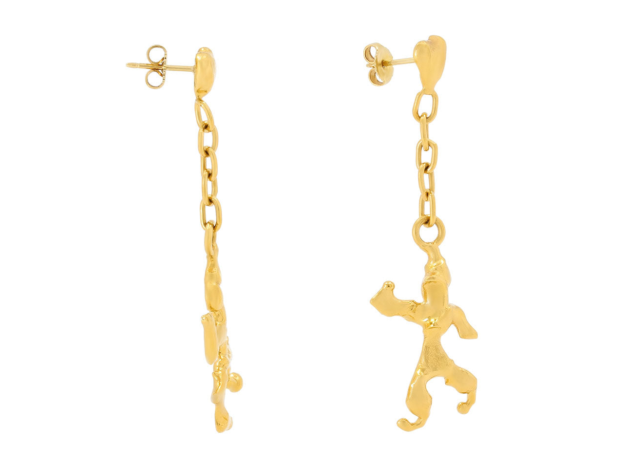 Jean Mahie Charming Monsters Earrings in 22K Gold