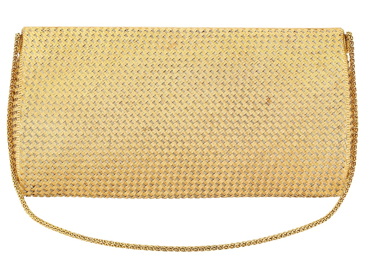 Mid-Century French Woven Gold Bag in 18K