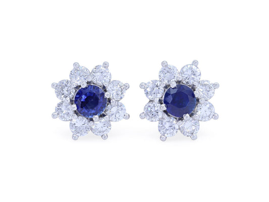 Beladora 'Bespoke' Sapphire and Diamond Earrings in Platinum