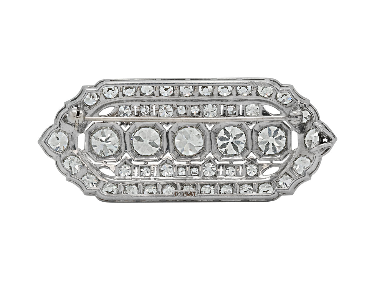 Art Deco Diamond Brooch/Pendant in Platinum