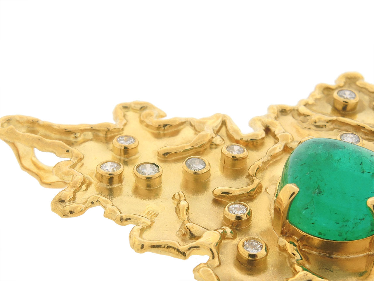 Neiman Marcus Emerald and Diamond Pendant in 22K