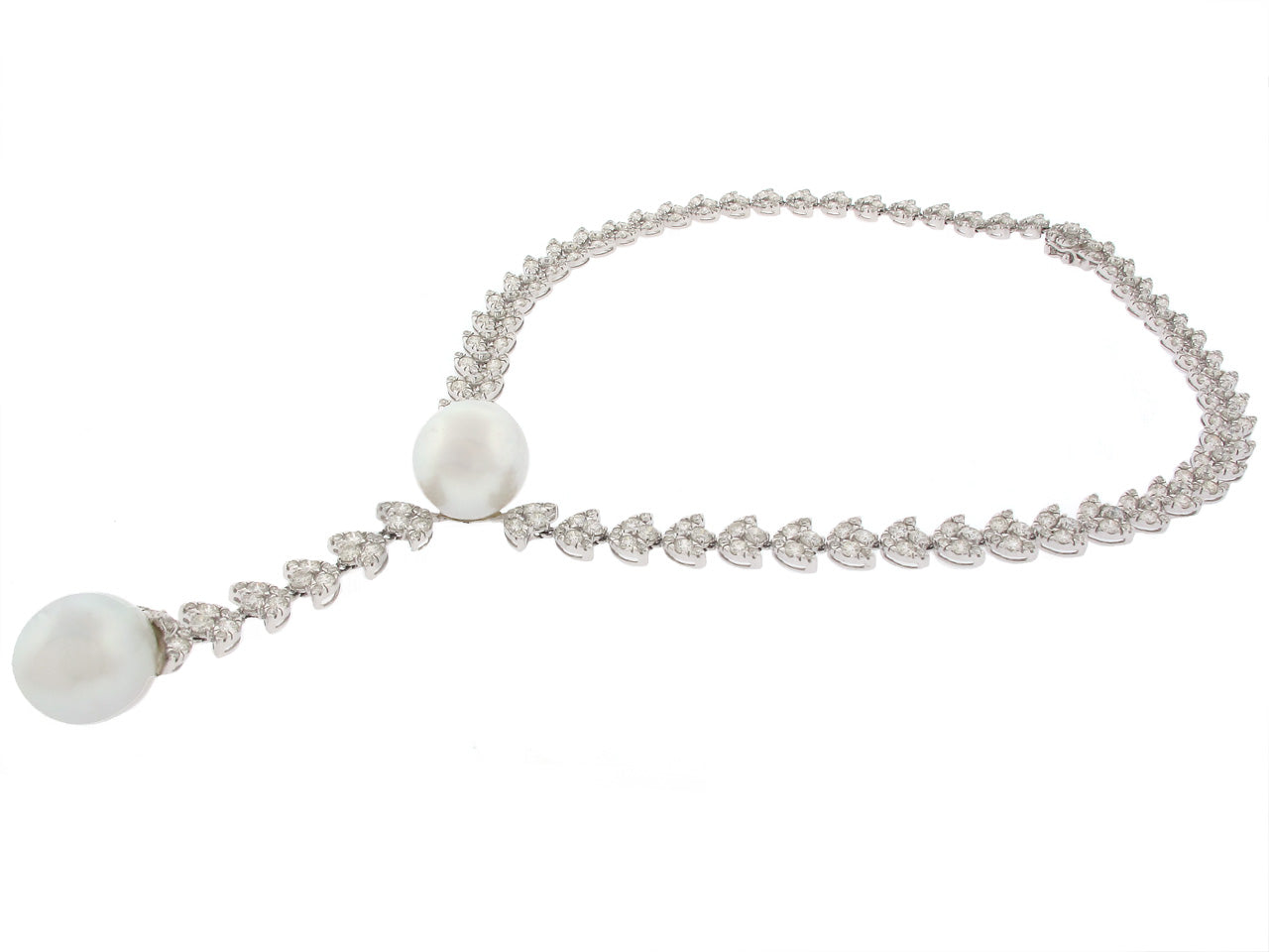 South Sea Pearl and Diamond Necklace in 18K White Gold