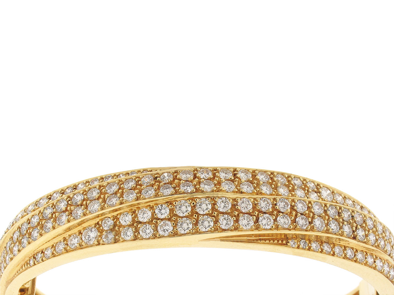 French Diamond Bangle Bracelet in 18K