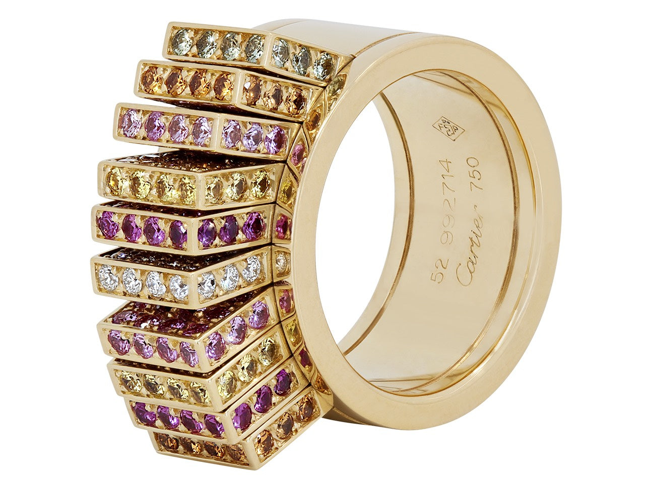 Cartier 'Collection Délices de Cartier' Sapphire and Diamond Fan Ring in 18K Gold