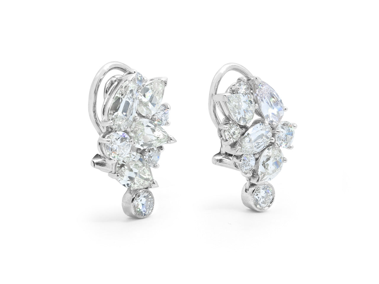 Beladora 'Bespoke' Diamond Cluster Earrings in Platinum