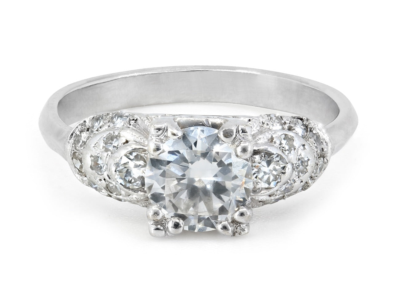 Mid-Century Diamond Ring in Platinum