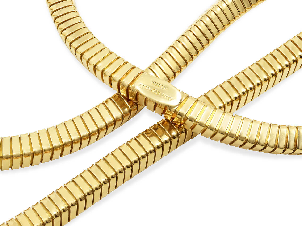 Vintage Weingrill 'Duemetri' Tubogas Necklace in 18K Gold