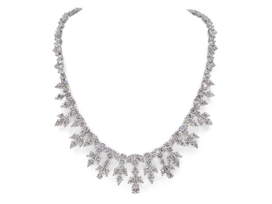 Mid-Century Diamond Garland Necklace in Platinum, Jacques Timey for Harry Winston