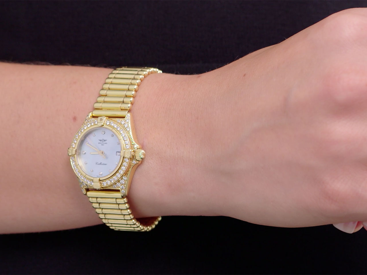 Breitling Diamond 'Callistino' Watch in 18K Gold