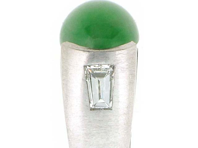 Jadeite and Diamond Ring in Platinum
