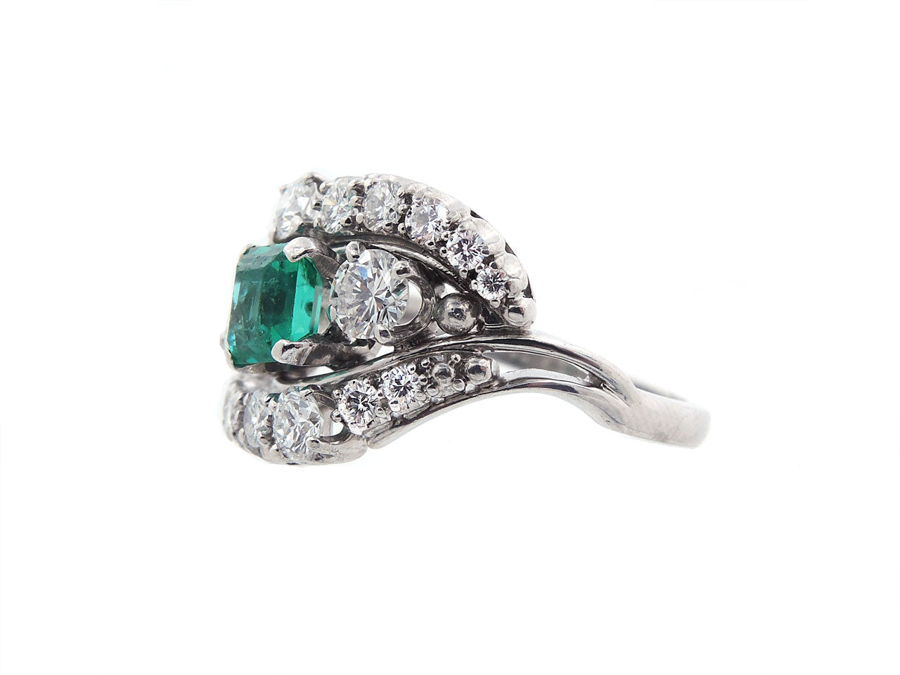 Jabel Emerald and Diamond Ring in Platinum