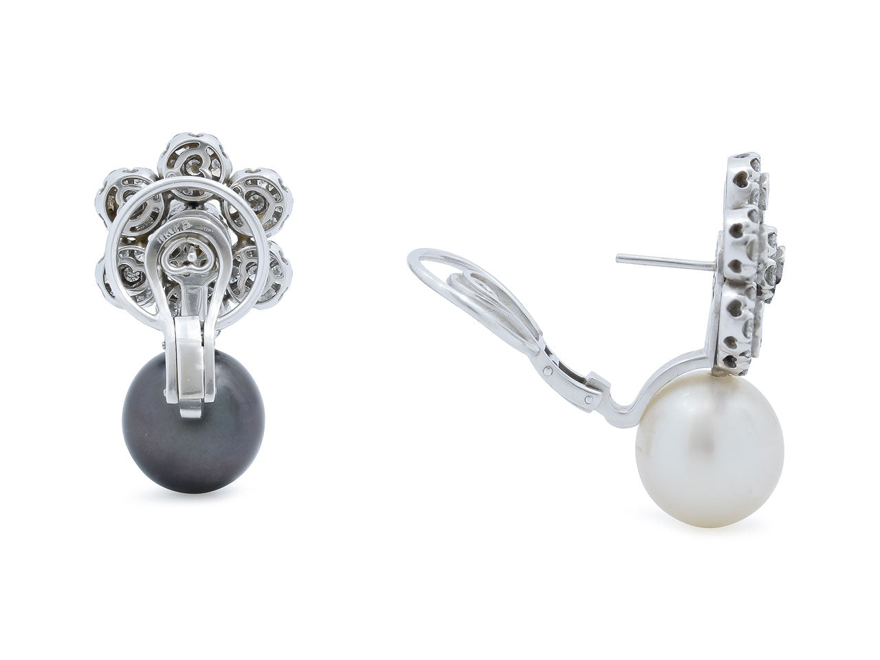 Pasquale Bruni Diamond and Pearl Earrings in 18K White Gold
