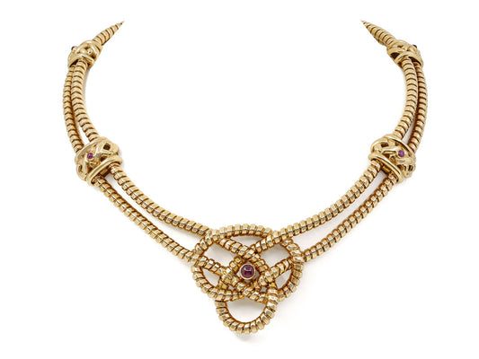 Verdura Knot Necklace in 18K Gold