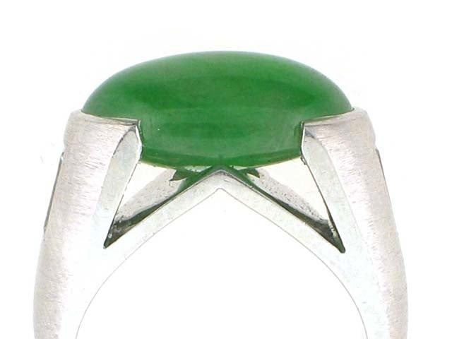 Jadeite and Diamond Ring in Platinum