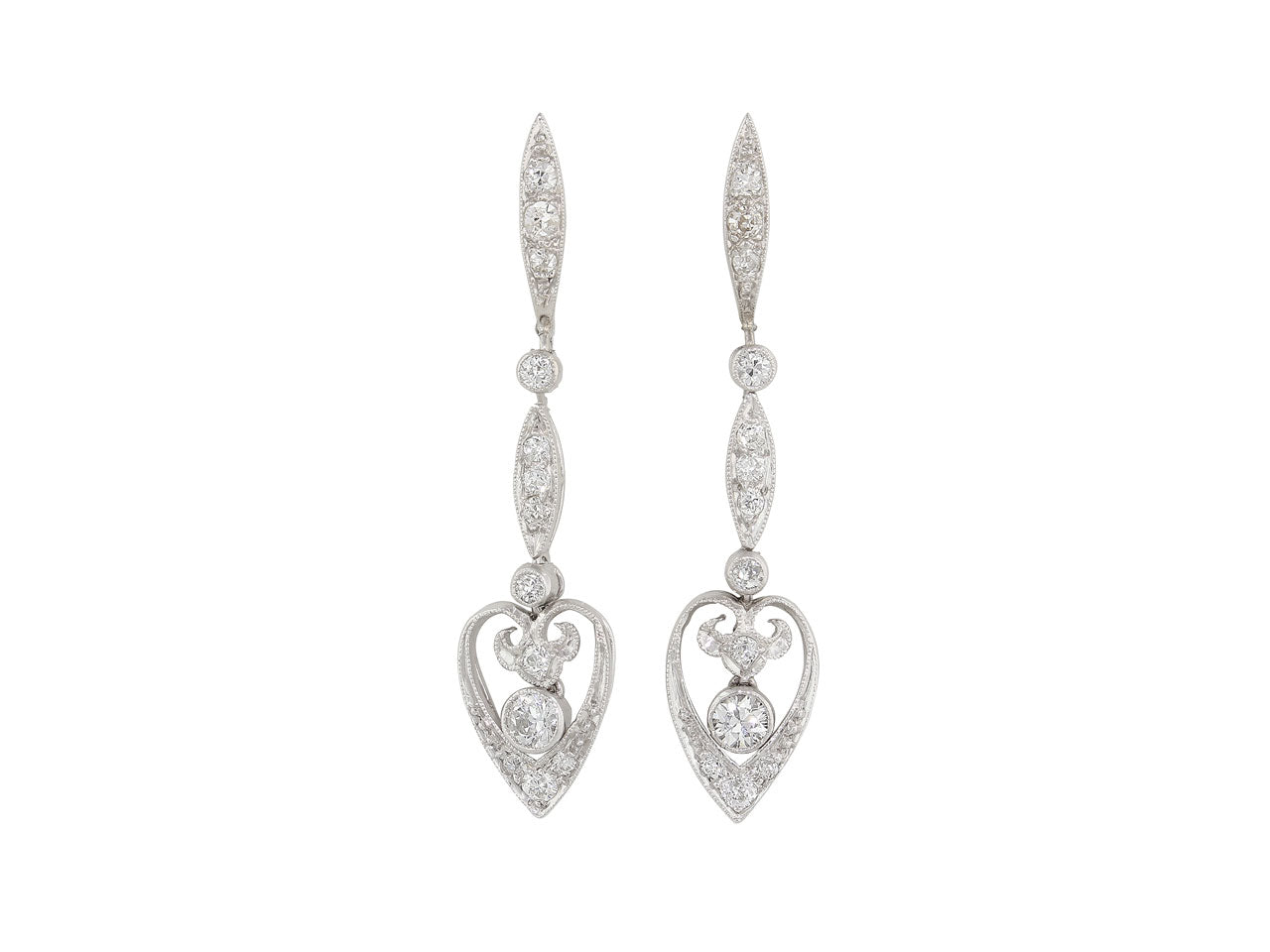 Diamond Dangle Earrings in Platinum