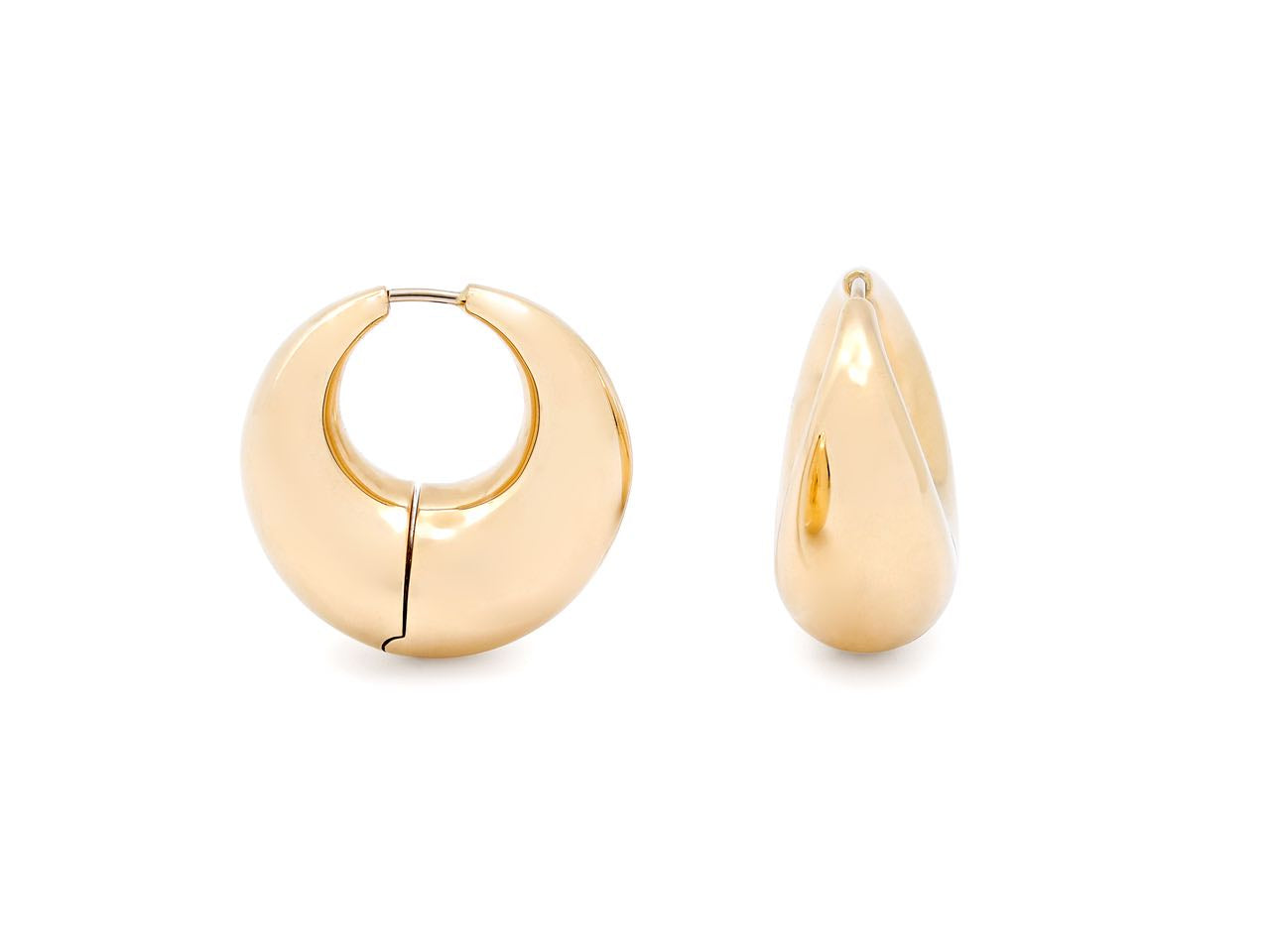 Crescent Hoop Earrings in 18K Gold, Medium, by Beladora
