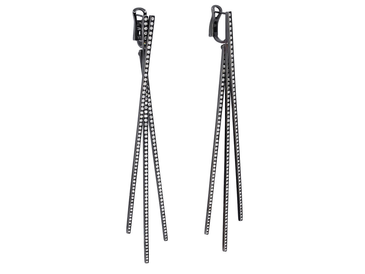 Repossi 'Planches' Diamond Earrings in 18K Blackened Gold