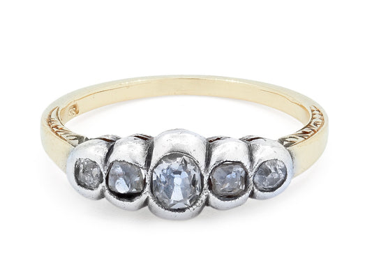 Antique Five-stone Diamond Ring in 15K Gold and Silver