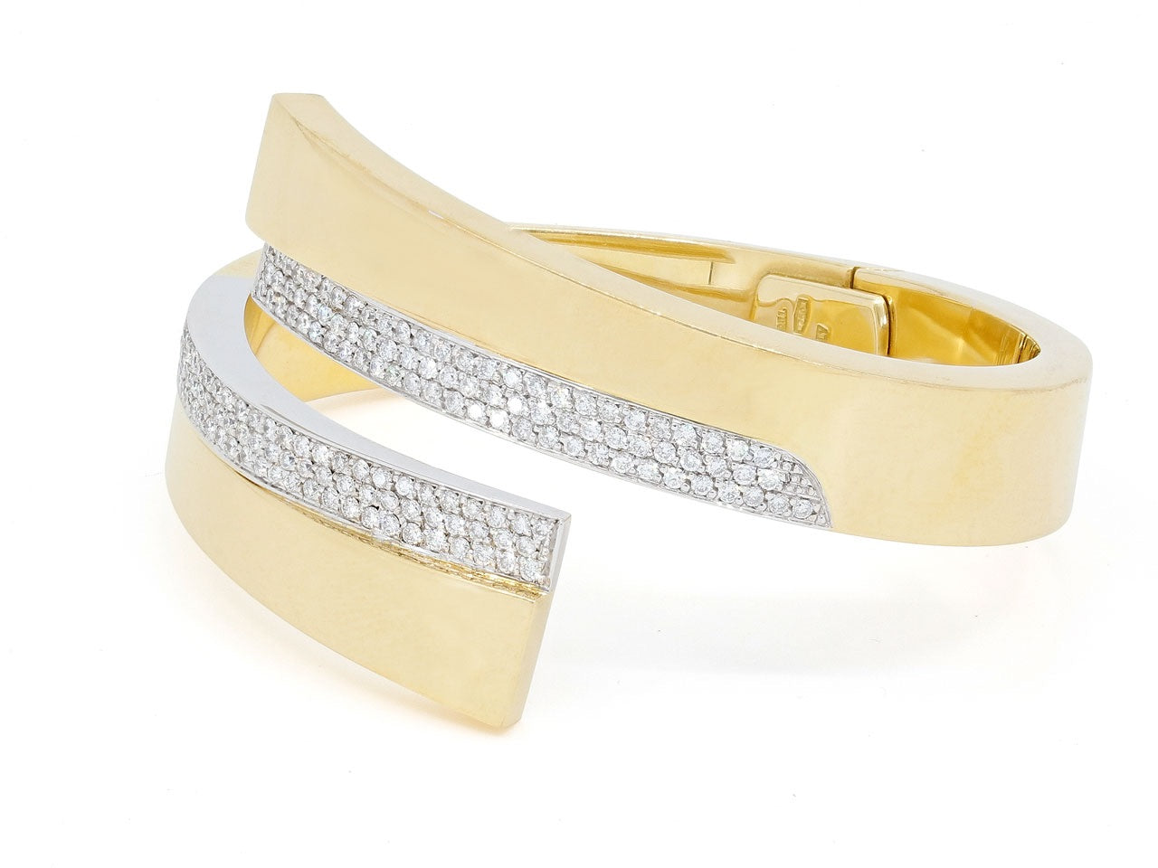 Vintage Carlo Weingrill Diamond Bangle Bracelet in 18K